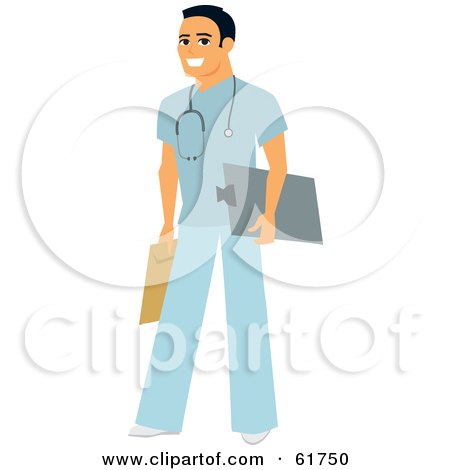 Royalty-free (RF) Clipart Illustration of a Friendly Caucasian Male Doctor Or Veterinarian by Monica