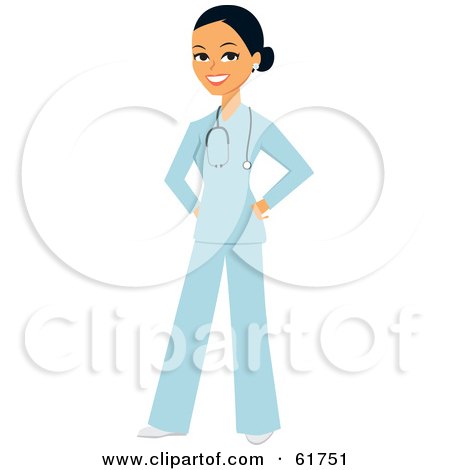 Royalty-free (RF) Clipart Illustration of a Friendly Hispanic Female Doctor Or Veterinarian by Monica