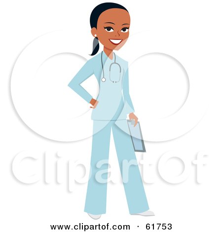 Royalty-free (RF) Clipart Illustration of a Friendly African American Female Doctor Or Veterinarian by Monica