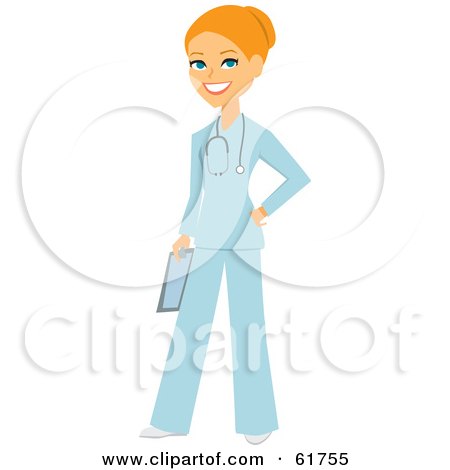 Royalty-free (RF) Clipart Illustration of a Friendly Blond Caucasian Female Doctor Or Veterinarian by Monica