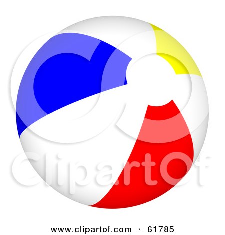 Royalty-free (RF) Clipart Illustration of a Bright Colorful Beach Ball - Version 3 by ShazamImages