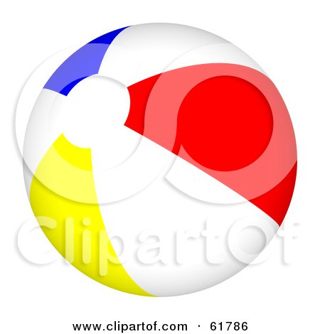 Royalty-free (RF) Clipart Illustration of a Bright Colorful Beach Ball - Version 2 by ShazamImages