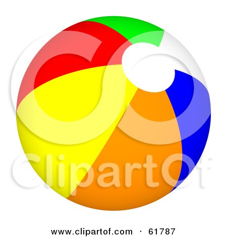 Royalty-free (RF) Clipart Illustration of a Bright Colorful Beach Ball - Version 5 by ShazamImages