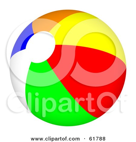 Royalty-free (RF) Clipart Illustration of a Bright Colorful Beach Ball - Version 4 by ShazamImages