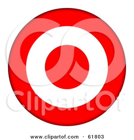 Royalty-free (RF) Clipart Illustration of a 3d Red And White 3 Ring Bullseye Target by ShazamImages
