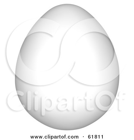 Royalty-free (RF) Clipart Illustration of a 3d White Oval Chicken Egg by ShazamImages