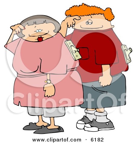 Husband and Wife with On and Off Switches Attached to Their Backs Clipart Picture by djart