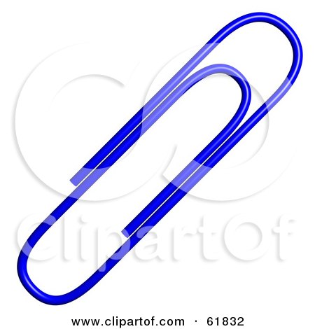 Royalty-free (RF) Clipart Illustration of a 3d Blue Paperclip by ShazamImages