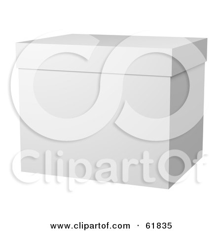 Royalty-free (RF) Clipart Illustration of a Blank White 3d Gift Box With Cover by ShazamImages