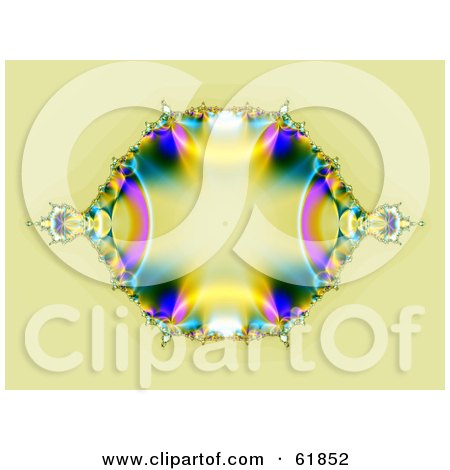 Royalty-free (RF) Clipart Illustration of a Fractal Gemstone Or Coat Of Arms Background On Beige by ShazamImages