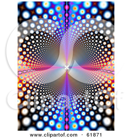 Royalty-free (RF) Clipart Illustration of a Fractal Wormhole Dotted Background by ShazamImages
