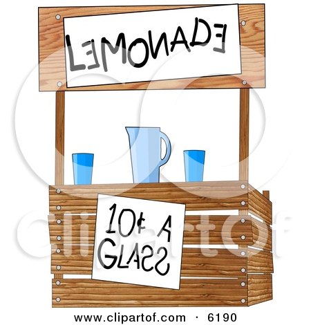 Funny Lemonade Stand Operated by Children Clipart Illustration by djart