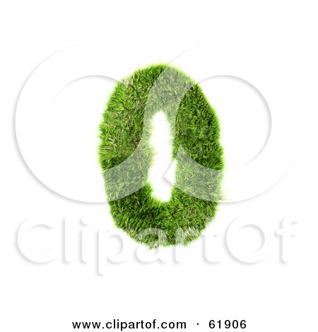 Royalty-free (RF) Clipart Illustration of a Green 3d Grassy Number; 0 by chrisroll