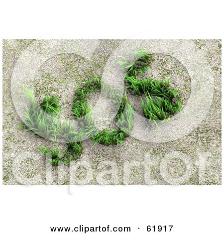 Royalty-free (RF) Clipart Illustration of a 3d Green Grass Sprouting In Dry Dirt And Spelling SOS by chrisroll