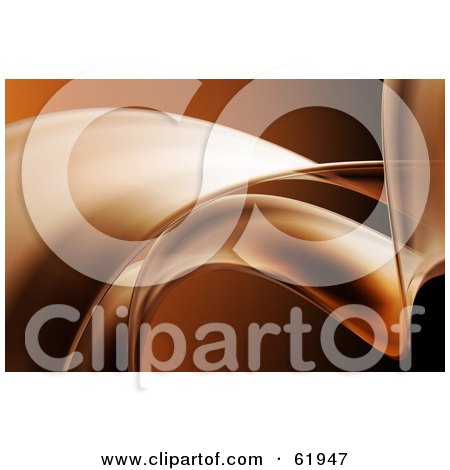 Royalty-free (RF) Clipart Illustration of a Background Of Abstract Flowing Brown Waves by chrisroll