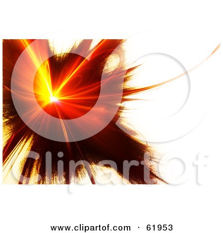Royalty-free (RF) Clipart Illustration of a Red Fractal Burst on White by chrisroll