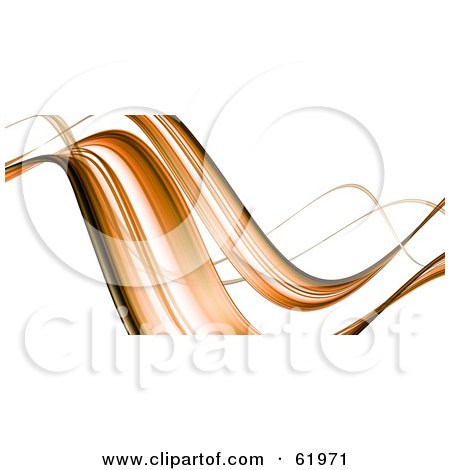 Royalty-free (RF) Clipart Illustration of a Background Of Brown Smooth Flowing Waves On White by chrisroll