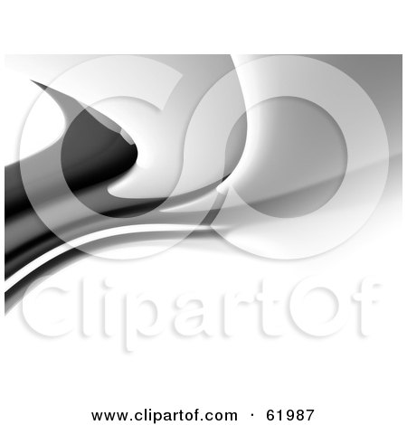 Royalty-free (RF) Clipart Illustration of an Abstract Background Of Gray And White Waves by chrisroll