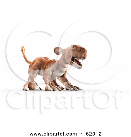Royalty-free (RF) Clipart Illustration of a 3d Aggressive Monster With Sharp Teeth by chrisroll