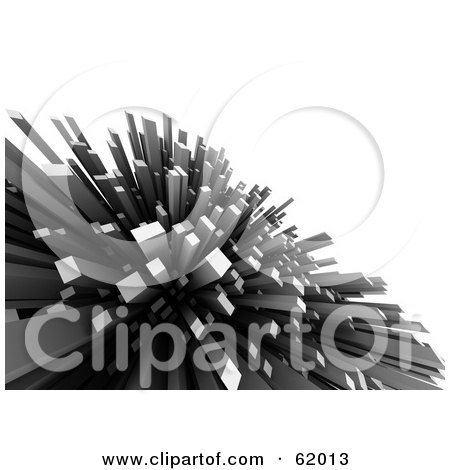 Royalty-free (RF) Clipart Illustration of Tall 3d Urban Skyscrapers On White by chrisroll