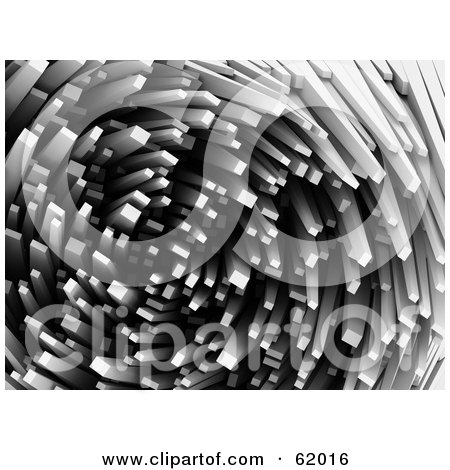 Royalty-free (RF) Clipart Illustration of an Aerial View Down On 3d Skyscrapers Spiraling by chrisroll