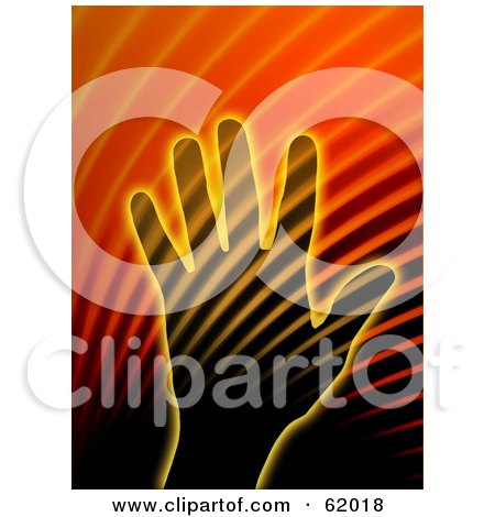 Royalty-free (RF) Clipart Illustration of a Human Hand And Halftone Background With Light by chrisroll