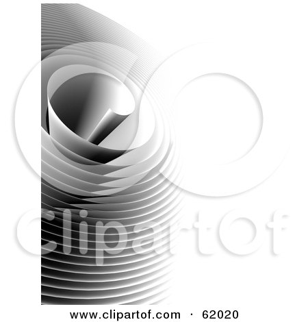 Royalty-free (RF) Clipart Illustration of a Curling Paper Whirlpool On White by chrisroll