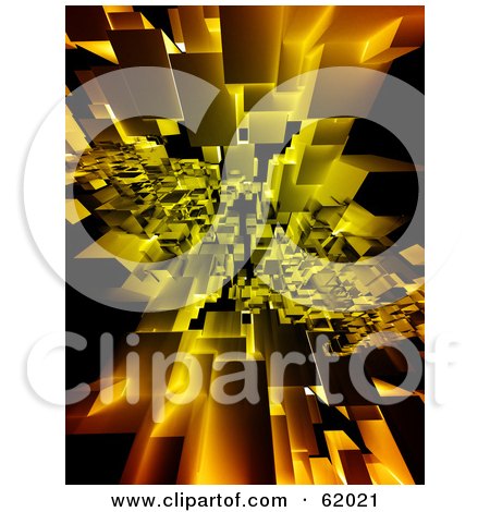 Royalty-free (RF) Clipart Illustration of a Background Of Floating 3d Particle Cubes - Version 4 by chrisroll