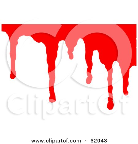 Royalty-free (RF) Clipart Illustration of a Background Of Flowing Blood Over White by chrisroll