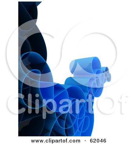 Royalty-free (RF) Clipart Illustration of a Curly 3d Network Wave In Blue by chrisroll
