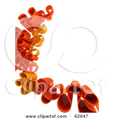 Royalty-free (RF) Clipart Illustration of a Curly 3d Network Wave In Red And Orange - Version 3 by chrisroll
