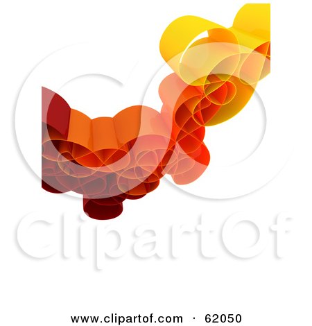 Royalty-free (RF) Clipart Illustration of a Curly 3d Network Wave In Red And Orange - Version 1 by chrisroll
