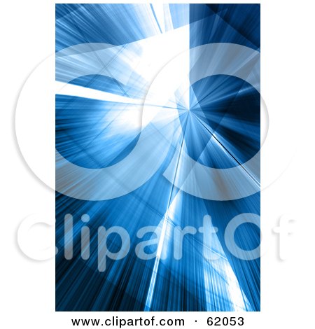Royalty-free (RF) Clipart Illustration of a Bright Blue Burst Background by chrisroll