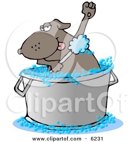 Bathing Dog Clipart Picture by djart