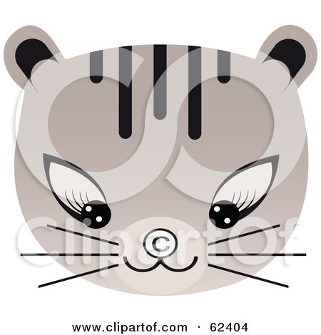Royalty-Free (RF) Clipart Illustration of a Cat Looking Down At A Copyright Symbol On Its Nose by Melisende Vector
