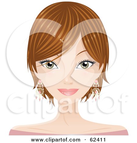 Royalty-Free (RF) Clipart Illustration of a Pretty Dirty Blond Haired Woman's Face by Melisende Vector