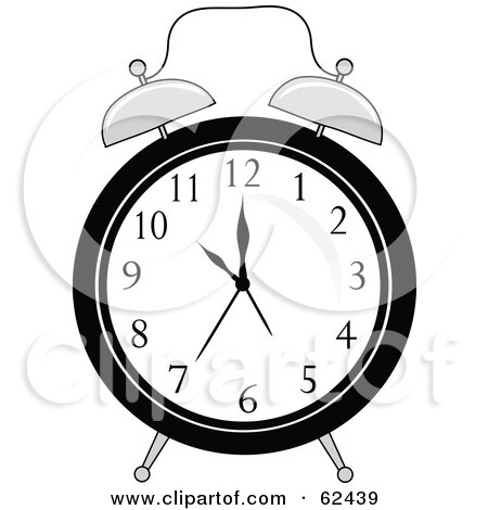 Royalty-Free (RF) Clipart Illustration of a Retro Bedside Alarm Clock - Version 1 by Pams Clipart