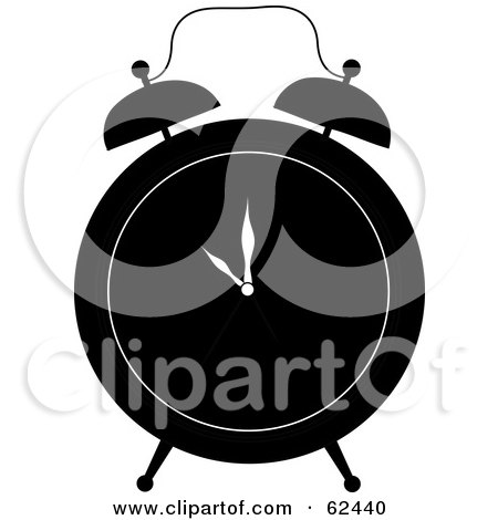Royalty-Free (RF) Clipart Illustration of a Retro Bedside Alarm Clock - Version 2 by Pams Clipart