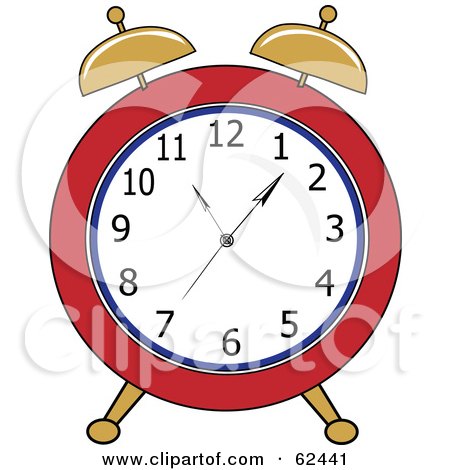Royalty-Free (RF) Clipart Illustration of a Retro Bedside Alarm Clock - Version 3 by Pams Clipart