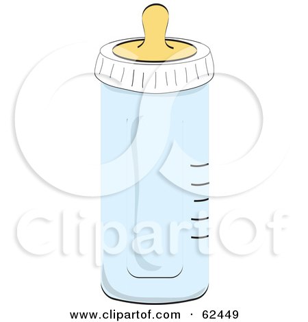 Royalty-Free (RF) Clipart Illustration of a Baby Bottle With A Rubber Nipple Cap - Version 3 by Pams Clipart