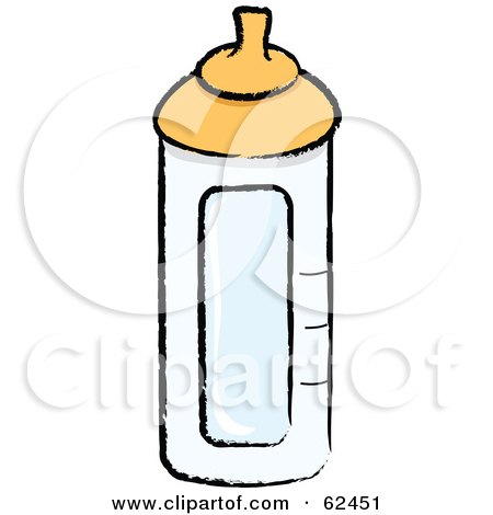 Royalty-Free (RF) Clipart Illustration of a Baby Bottle With A Rubber Nipple Cap - Version 1 by Pams Clipart