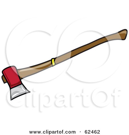 Royalty-Free (RF) Clipart Illustration of a Red Axe With A Wooden Handle by Pams Clipart