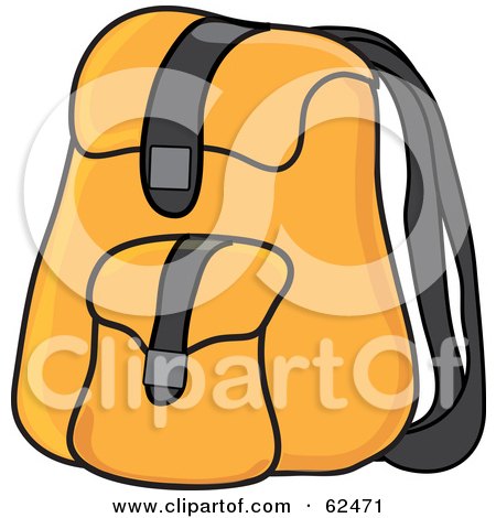 Royalty-Free (RF) Clipart Illustration of a Yellow School Backpack by Pams Clipart