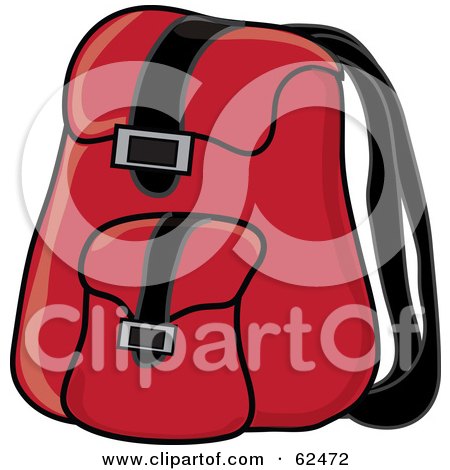 Royalty-Free (RF) Clipart Illustration of a Red School Backpack by Pams Clipart