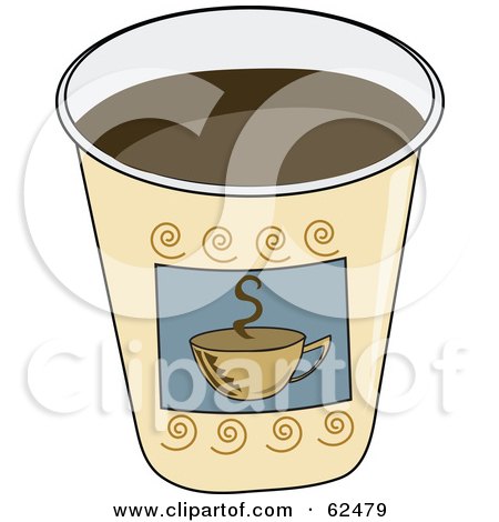 Royalty-Free (RF) Clipart Illustration of a Paper Coffee Cup Without A Lid by Pams Clipart