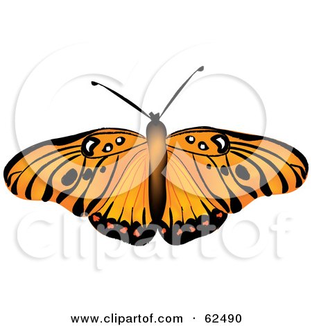 Royalty-Free (RF) Clipart Illustration of a Beautiful Orange And Black Butterfly by Pams Clipart