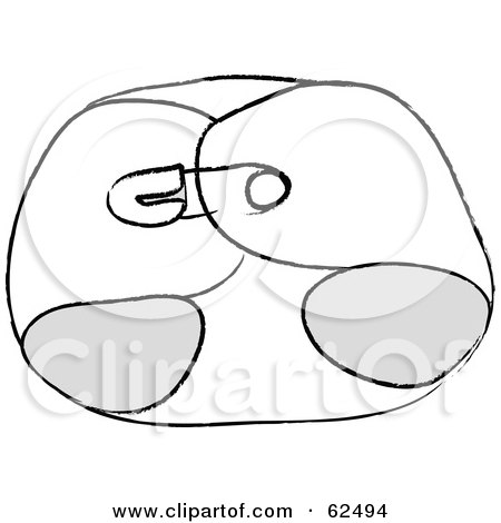 Royalty-Free (RF) Clipart Illustration of a Safety Pin On A White Baby Diaper by Pams Clipart
