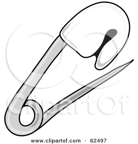 Royalty-Free (RF) Clipart Illustration of a White Baby Diaper Safety Pin by Pams Clipart