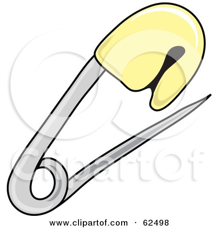 Royalty-Free (RF) Clipart Illustration of a Yellow Baby Diaper Safety Pin by Pams Clipart