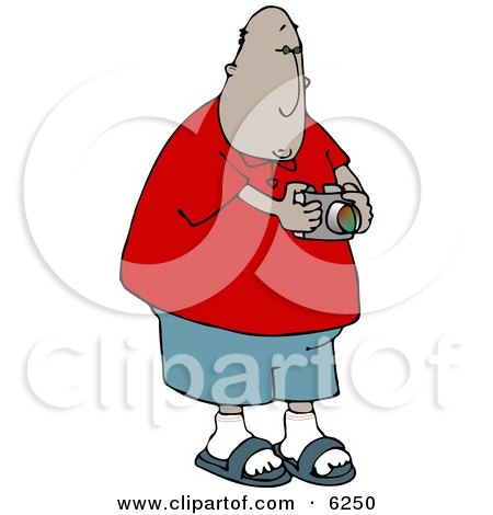 Man Taking a Photo With a Digital Camera Clipart Picture by djart